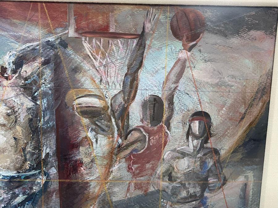 Framed Original Oil Painting By Miguel Najera Loera Titled 'Homage To Olympics' 56' X 27' [Photo 11]