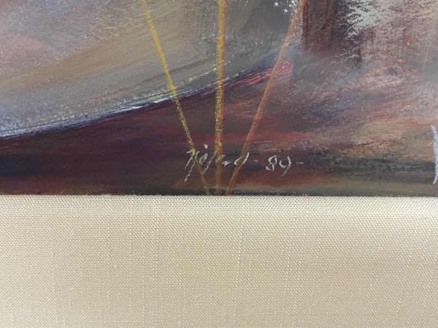 Framed Original Oil Painting By Miguel Najera Loera Titled 'Homage To Olympics' 56' X 27' [Photo 13]