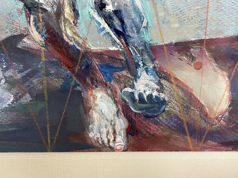 Framed Original Oil Painting By Miguel Najera Loera Titled 'Homage To Olympics' 56' X 27' [Photo 8]