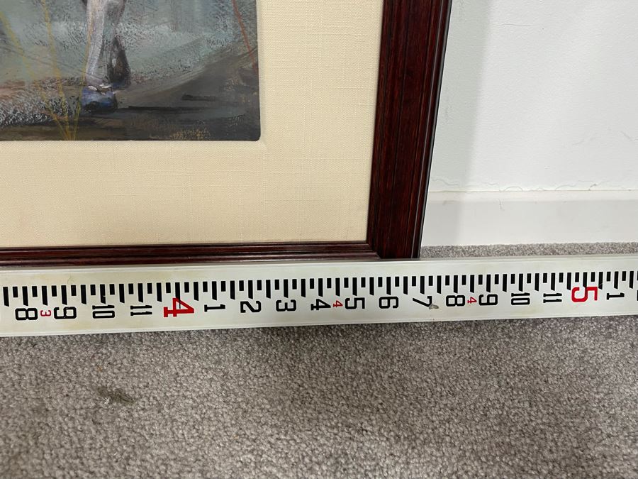 Framed Original Oil Painting By Miguel Najera Loera Titled 'Homage To Olympics' 56' X 27' [Photo 16]