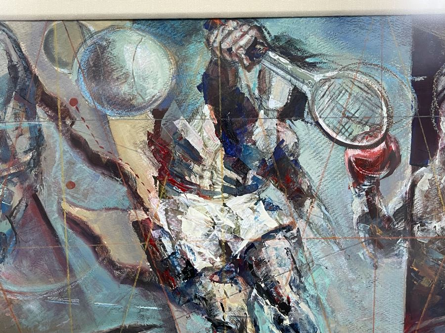 Framed Original Oil Painting By Miguel Najera Loera Titled 'Homage To Olympics' 56' X 27' [Photo 6]