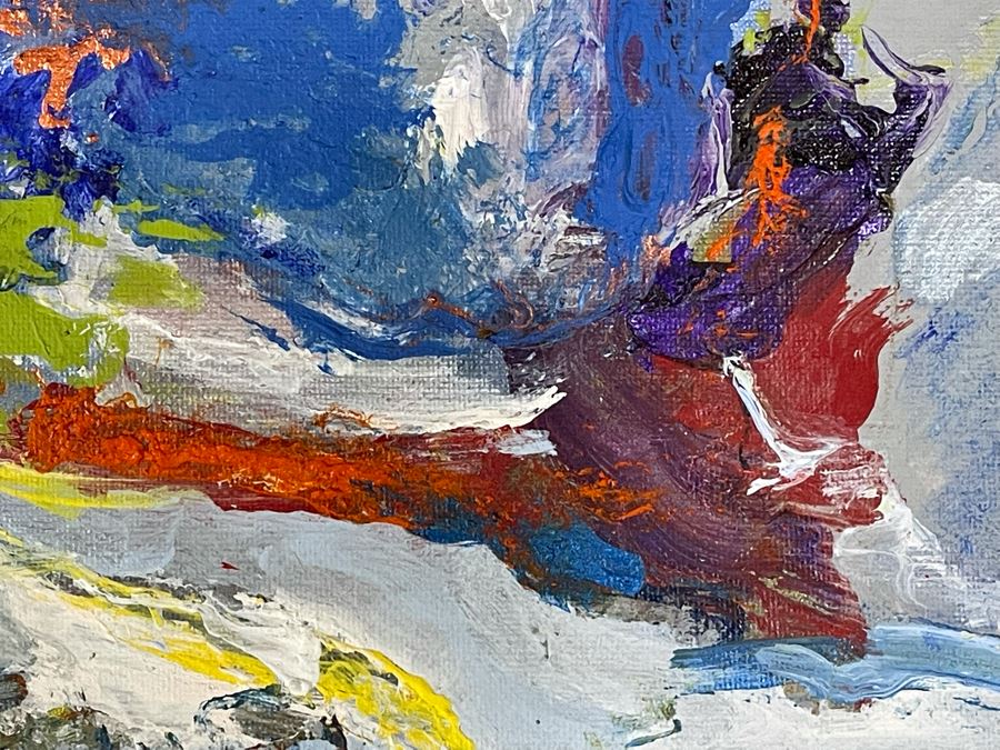 Framed Original Joan Lohrey Abstract Painting Signed On Back With Note 18 X 14 Retails $400 [Photo 7]