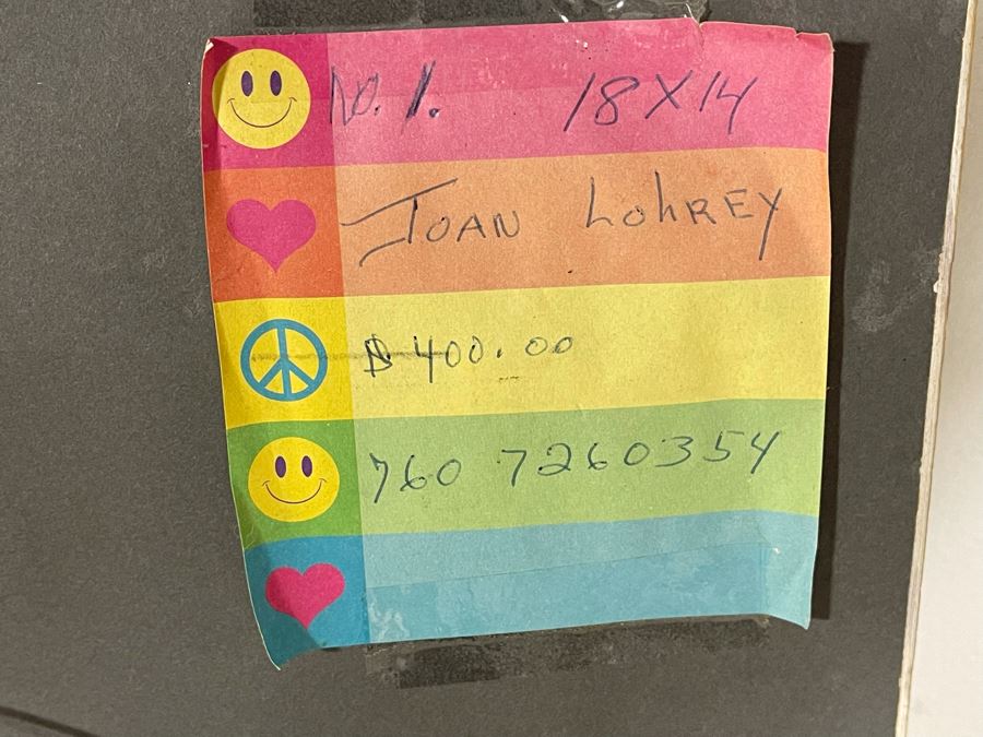 Framed Original Joan Lohrey Abstract Painting Signed On Back With Note 18 X 14 Retails $400 [Photo 8]