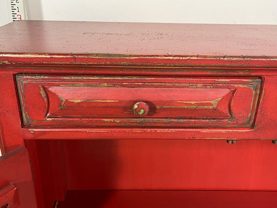 Habersham Furniture Red Wooden Accent Cabinet 40.5W X 11D X 37H [Photo 5]