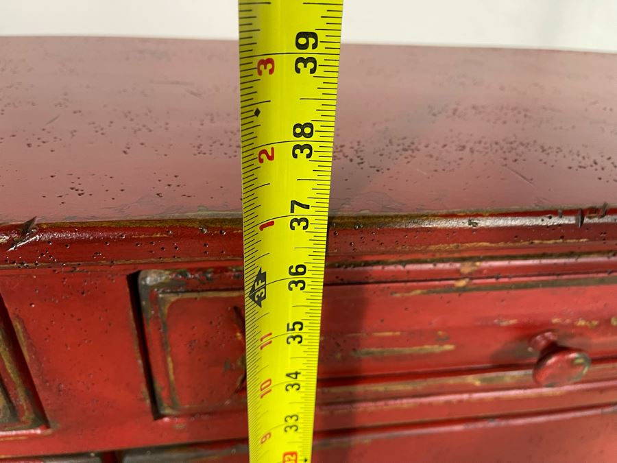 Habersham Furniture Red Wooden Accent Cabinet 40.5W X 11D X 37H [Photo 11]