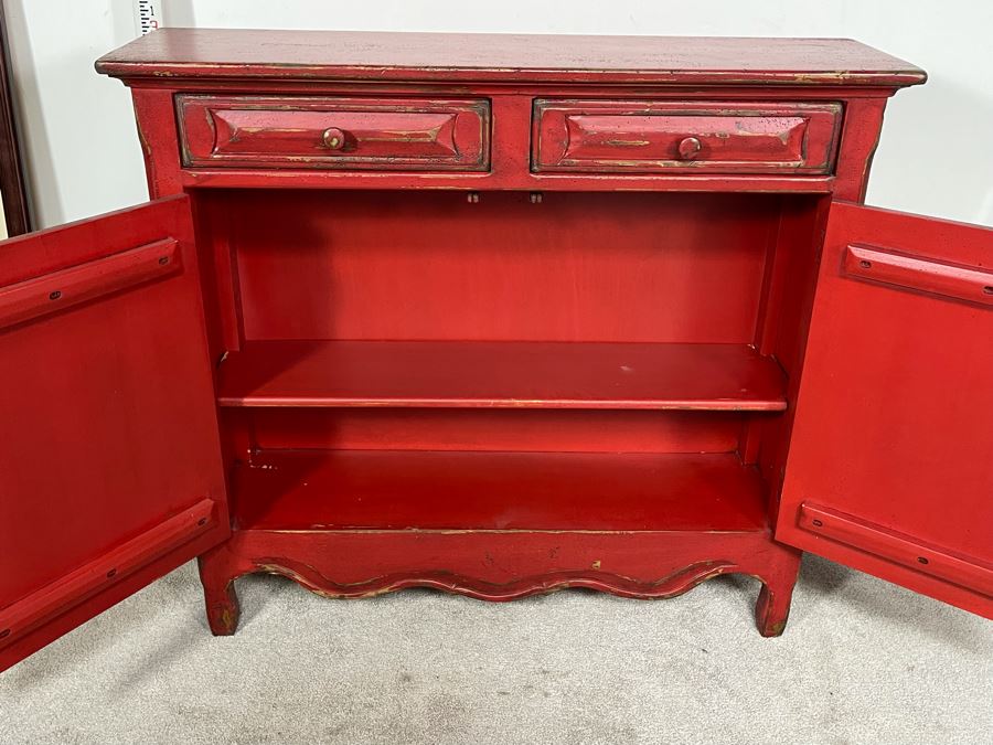 Habersham Furniture Red Wooden Accent Cabinet 40.5W X 11D X 37H [Photo 4]