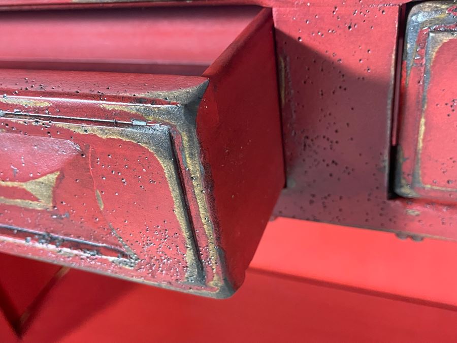 Habersham Furniture Red Wooden Accent Cabinet 40.5W X 11D X 37H [Photo 6]