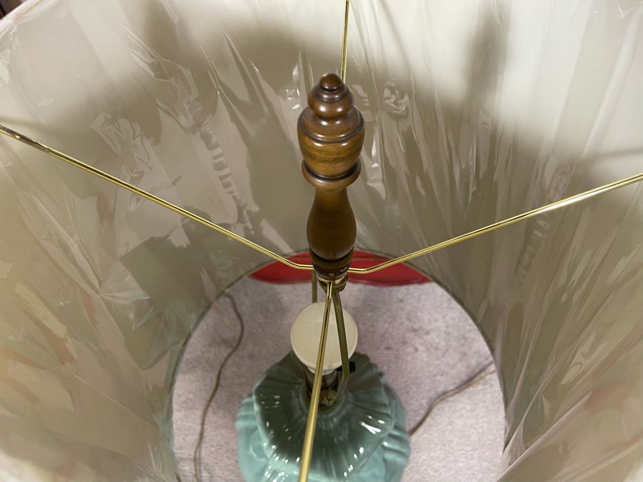 Pair Of Large Glazed Asian Style Pottery Table Lamps 39H [Photo 10]