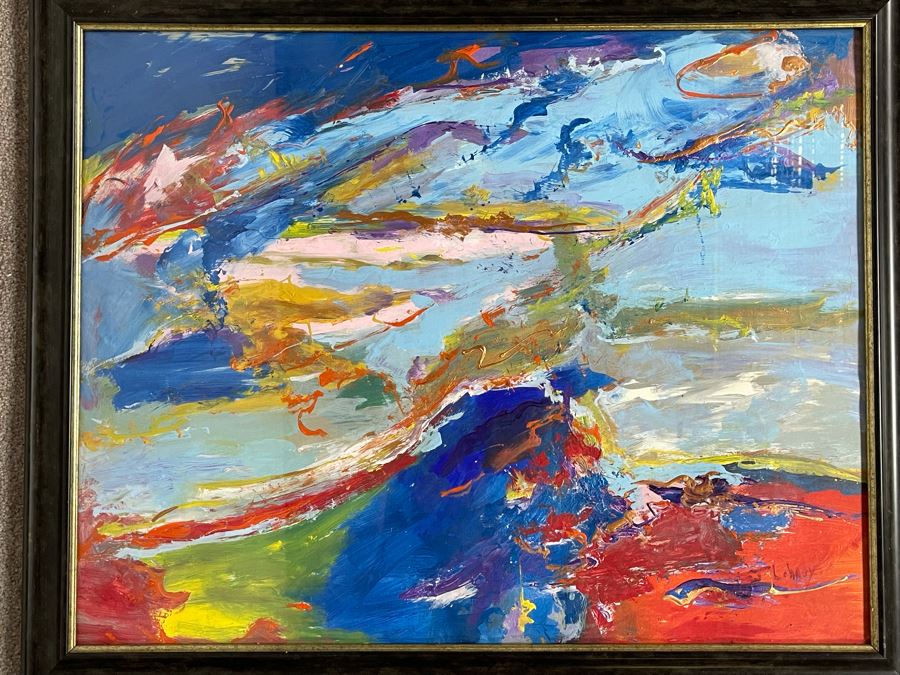 Signed Joan Lohrey Abstract Painting 29 X 24 [Photo 2]