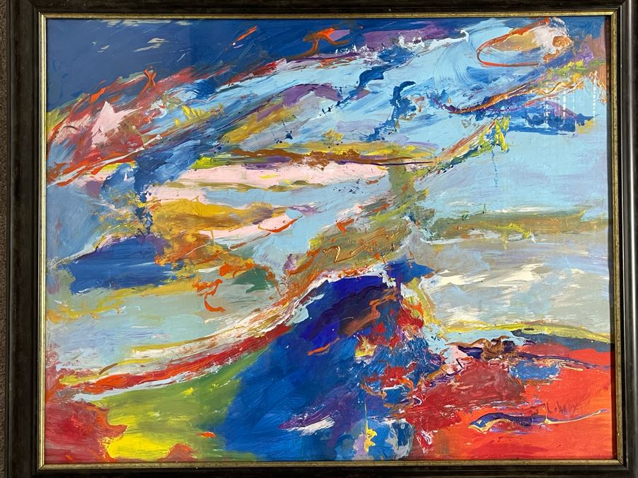 Signed Joan Lohrey Abstract Painting 29 X 24 [Photo 3]