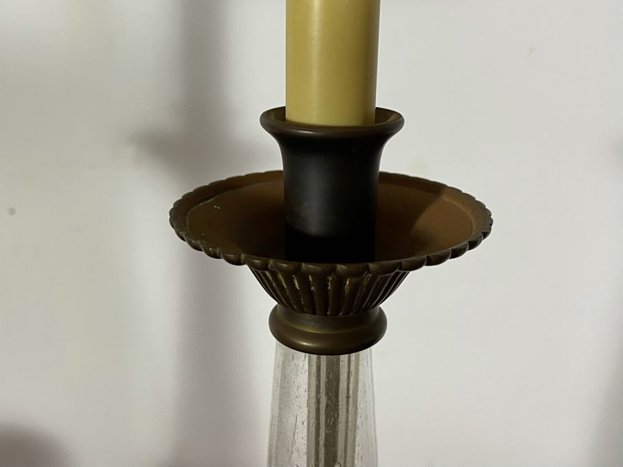 Vintage 1988 Chapman Glass And Metal Table Lamps [Photo 6]