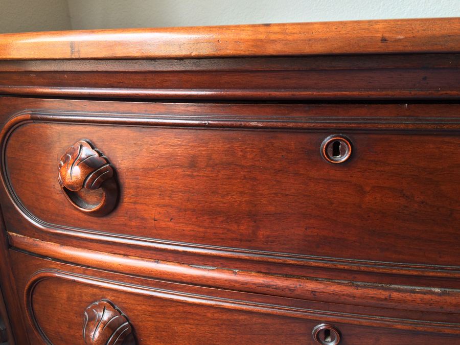 Victorian Three Drawer Dresser, Carved Pulls, Curved [Photo 2]