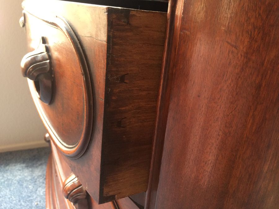 Victorian Three Drawer Dresser, Carved Pulls, Curved [Photo 13]