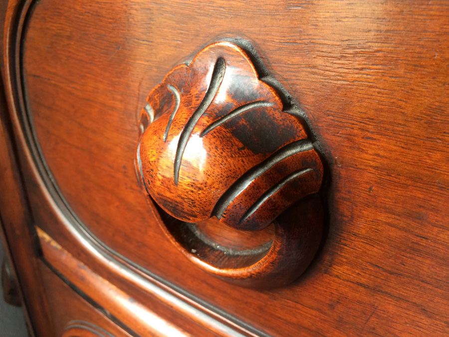 Victorian Three Drawer Dresser, Carved Pulls, Curved [Photo 8]