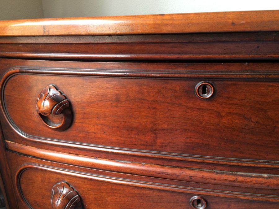 Victorian Three Drawer Dresser, Carved Pulls, Curved [Photo 5]