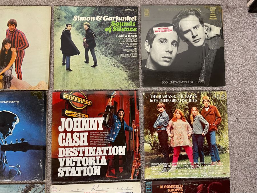 Vintage Vinyl Record Collection Featuring The Doors, Johnny Cash, Bob Dylan, Simon & Garfunkel - 12 Records [Photo 4]