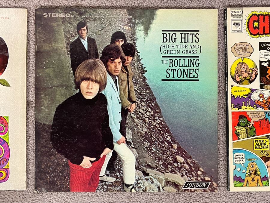 Vintage Vinyl Record Collection Featuring The Rolling Stones Flowers, The Rolling Stones Big Hits, Big Brother & The Holding Company, Simon & Garfunkel - 6 Records [Photo 3]