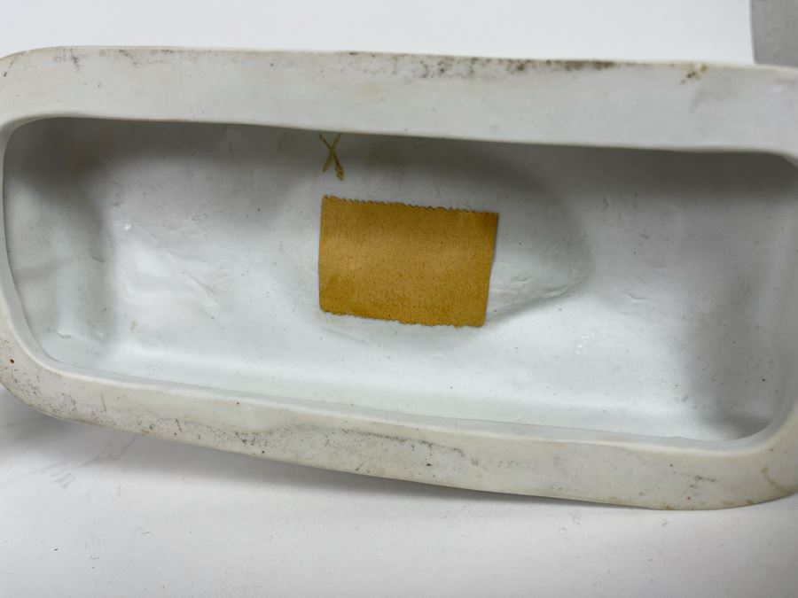 Pair Of Handpainted Saxon Porcelain French Napoleonic Soldier Figurines From Scheibe Alsbach - Thuringia Signed Horses Titled Poniatowski And Pully Made In German Democratic Republic (GDR) 3W X 3.5D X 11.5H [Photo 11]