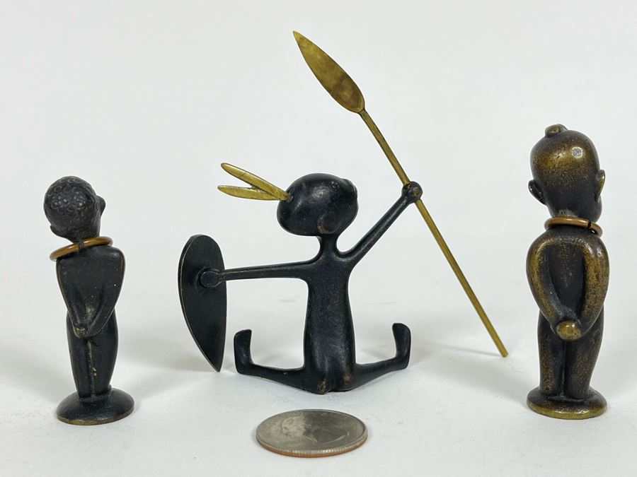 Karl Hagenauer (Austria, 1898–1956) Wein Art Deco Three Small Bronze Sculptures 2'H-3.5'H [Photo 7]