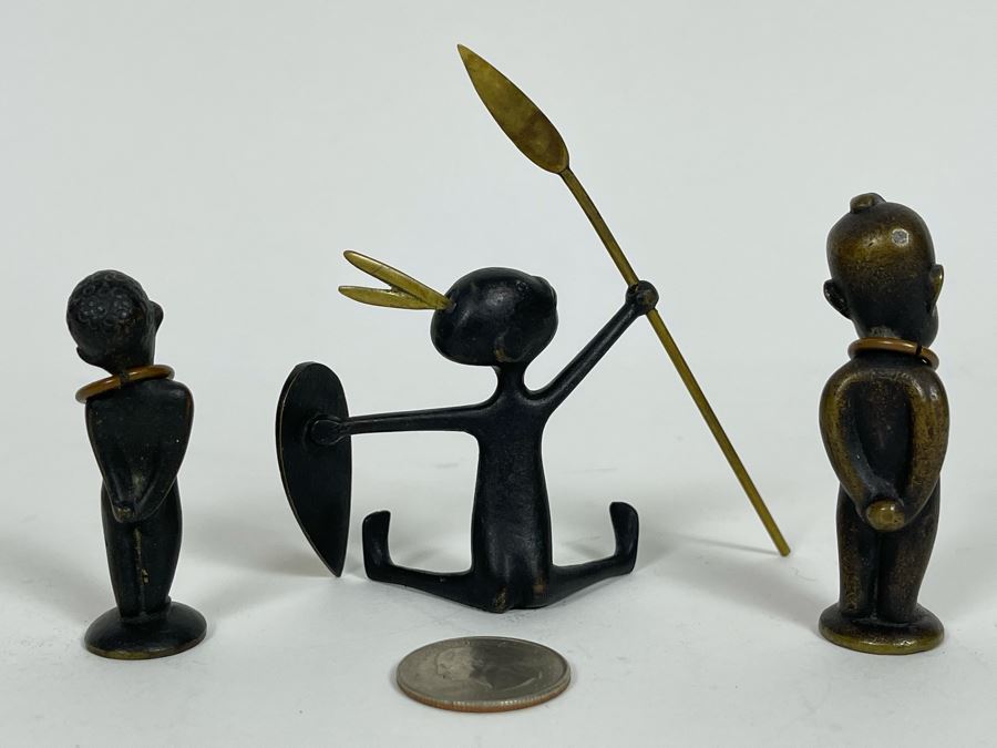 Karl Hagenauer (Austria, 1898–1956) Wein Art Deco Three Small Bronze Sculptures 2'H-3.5'H [Photo 6]