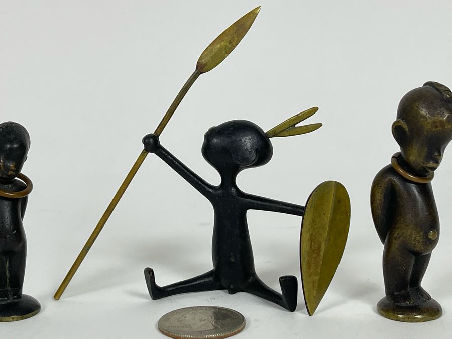 Karl Hagenauer (Austria, 1898–1956) Wein Art Deco Three Small Bronze Sculptures 2'H-3.5'H [Photo 4]