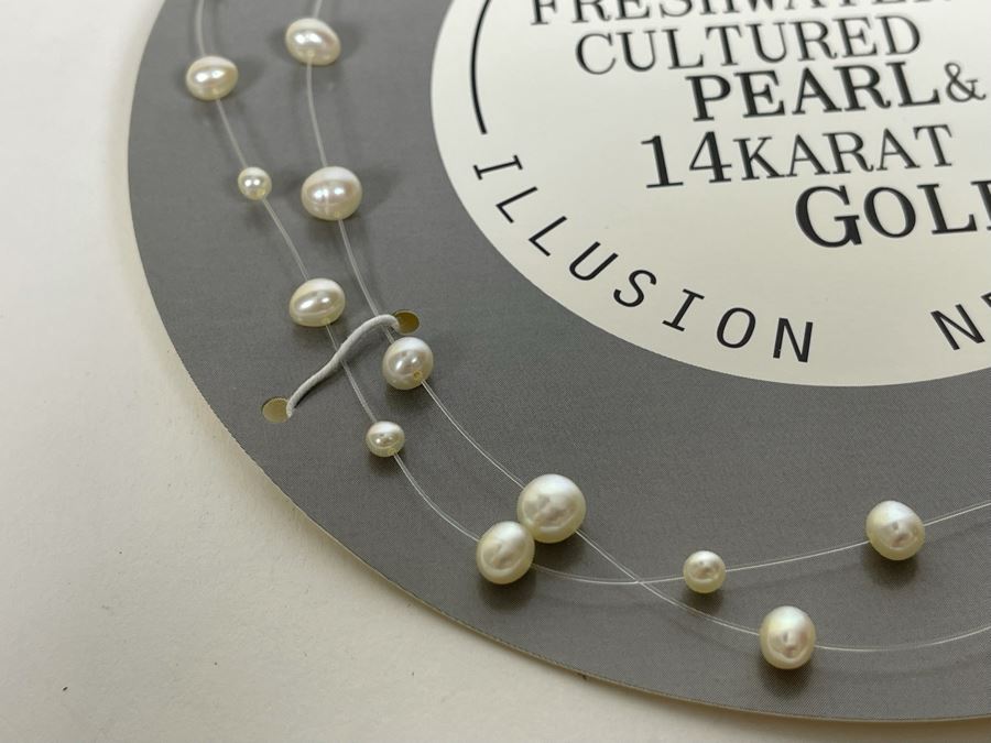 Cultured Pearl Illusion Necklace With 14K Gold Clasp [Photo 4]