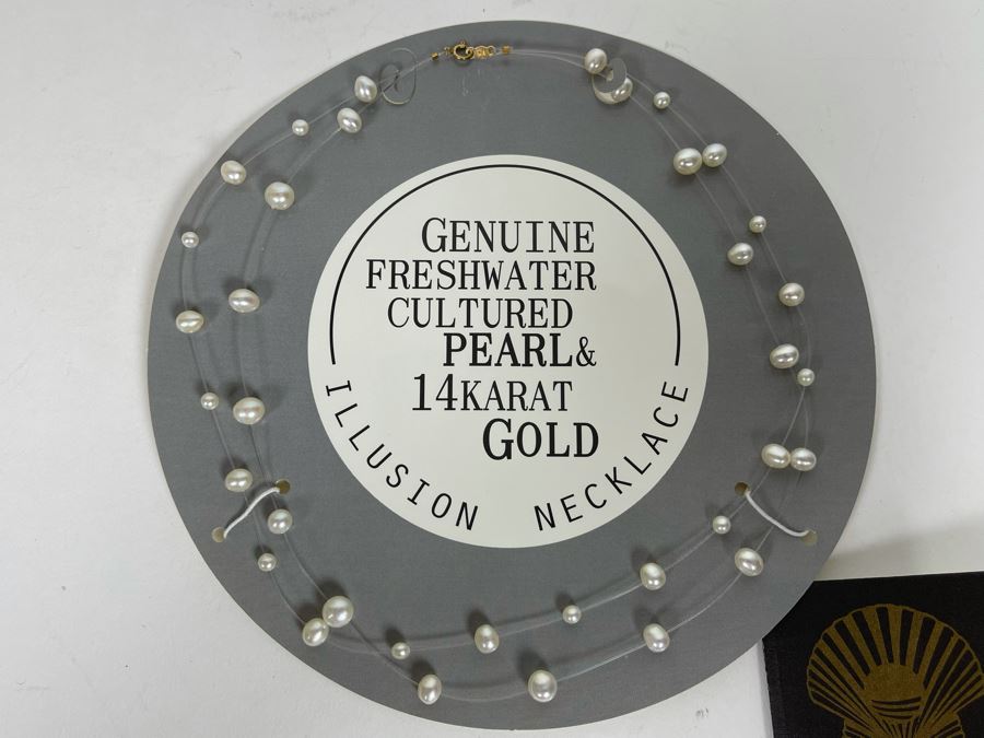 Cultured Pearl Illusion Necklace With 14K Gold Clasp [Photo 2]