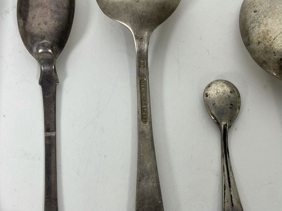 JUST ADDED - Various Sterling Silver Spoons And Sterling Silver Serving Pieces 146.4g Total Weight [Photo 12]