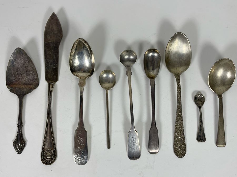 JUST ADDED - Various Sterling Silver Spoons And Sterling Silver Serving Pieces 146.4g Total Weight [Photo 2]
