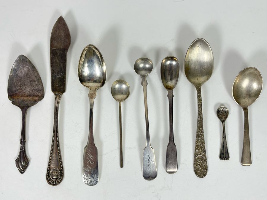 JUST ADDED - Various Sterling Silver Spoons And Sterling Silver Serving Pieces 146.4g Total Weight [Photo 3]