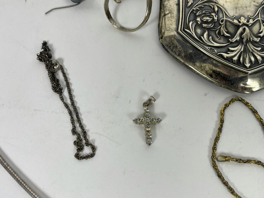JUST ADDED - Sterling Silver Scrap Lot With Various Flatware And Jewelry Pieces 380g [Photo 10]