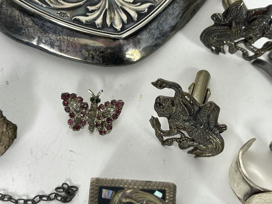 JUST ADDED - Sterling Silver Scrap Lot With Various Flatware And Jewelry Pieces 380g [Photo 18]