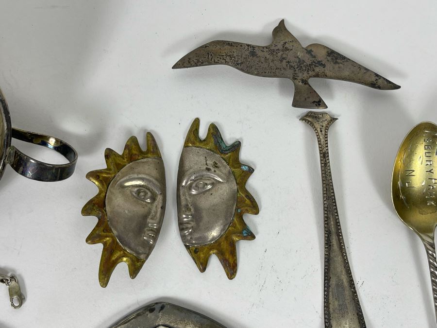 JUST ADDED - Sterling Silver Scrap Lot With Various Flatware And Jewelry Pieces 380g [Photo 15]
