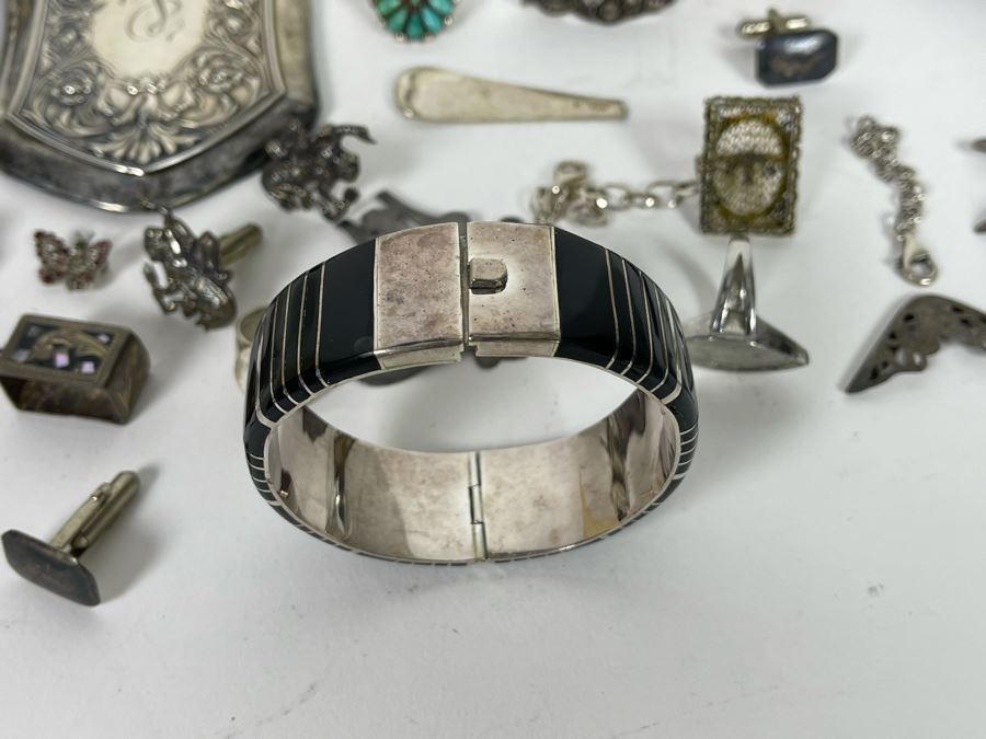 JUST ADDED - Sterling Silver Scrap Lot With Various Flatware And Jewelry Pieces 380g [Photo 8]