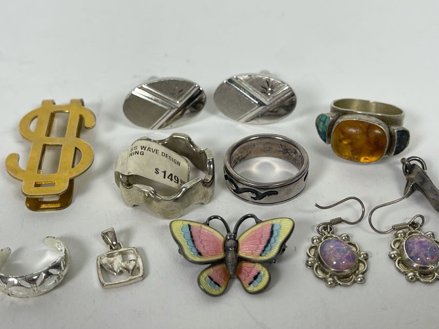 JUST ADDED - Sterling Silver Jewelry Lot 54.8g [Photo 6]