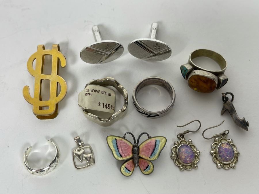 JUST ADDED - Sterling Silver Jewelry Lot 54.8g [Photo 2]