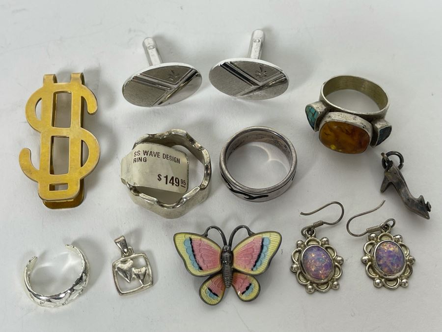 JUST ADDED - Sterling Silver Jewelry Lot 54.8g [Photo 4]