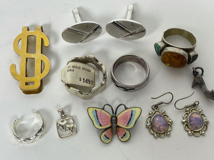 JUST ADDED - Sterling Silver Jewelry Lot 54.8g [Photo 5]