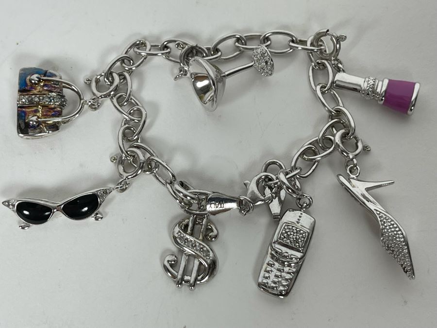 JUST ADDED - Sterling Silver Charm Bracelet 27.3g [Photo 3]