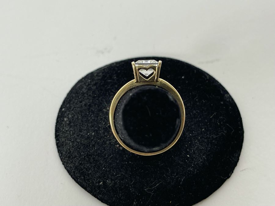 JUST ADDED - 10K Gold Cubic Zirconia Ring Size 6.25 2.1g [Photo 7]