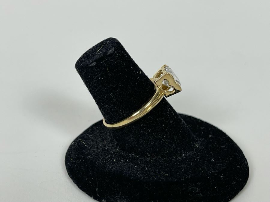JUST ADDED - 10K Gold Cubic Zirconia Ring Size 6.25 2.1g [Photo 6]