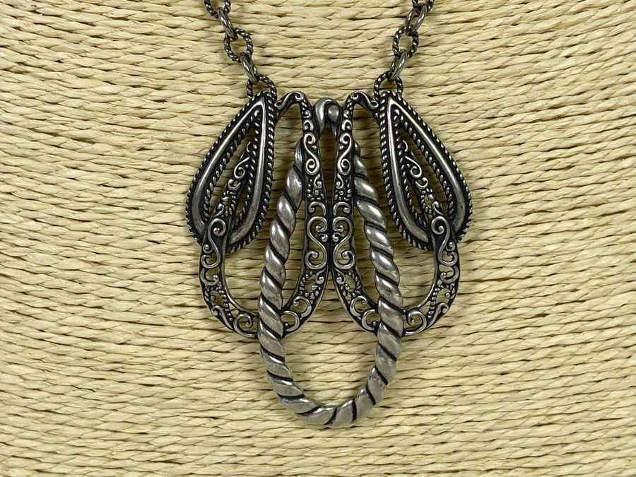 JUST ADDED - 18' Sterling Silver Necklace With Sterling Silver Pendant 31g [Photo 4]