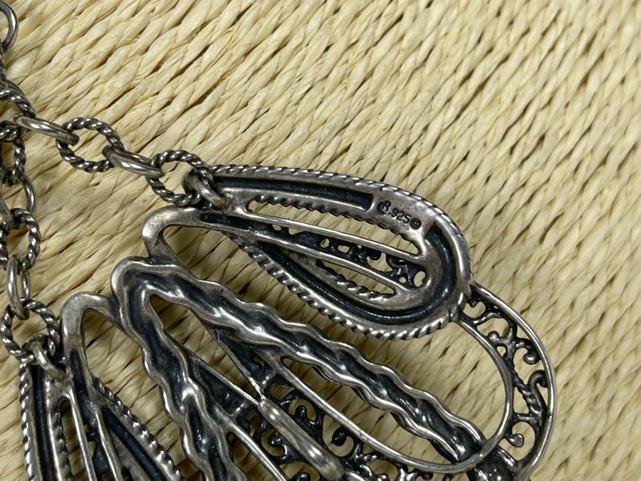 JUST ADDED - 18' Sterling Silver Necklace With Sterling Silver Pendant 31g [Photo 6]