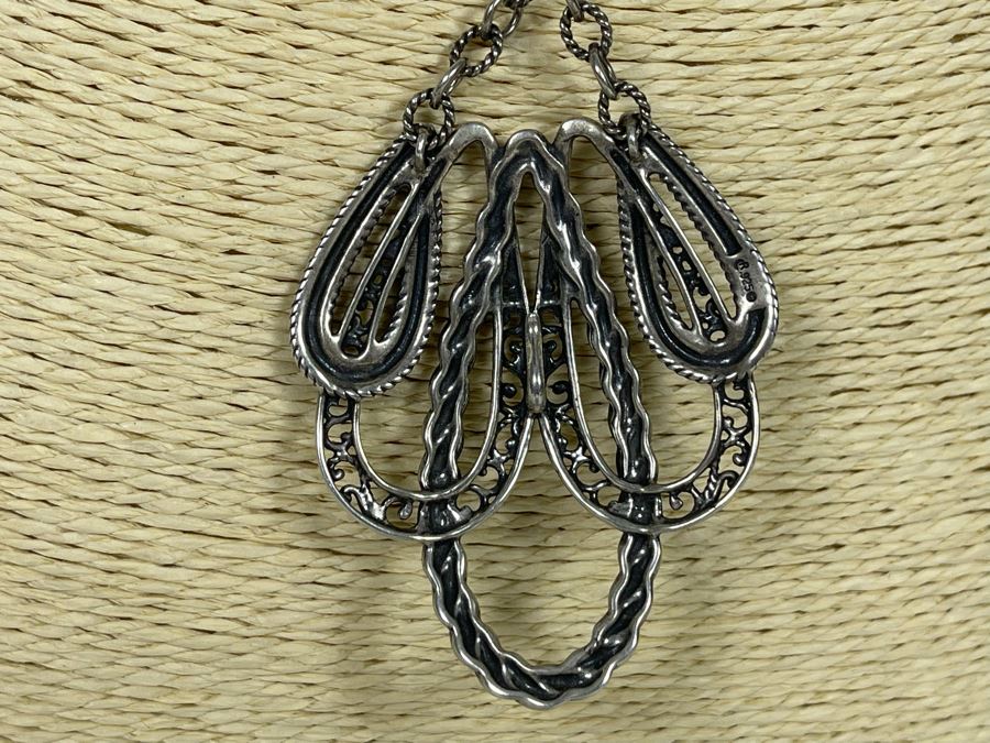 JUST ADDED - 18' Sterling Silver Necklace With Sterling Silver Pendant 31g [Photo 5]