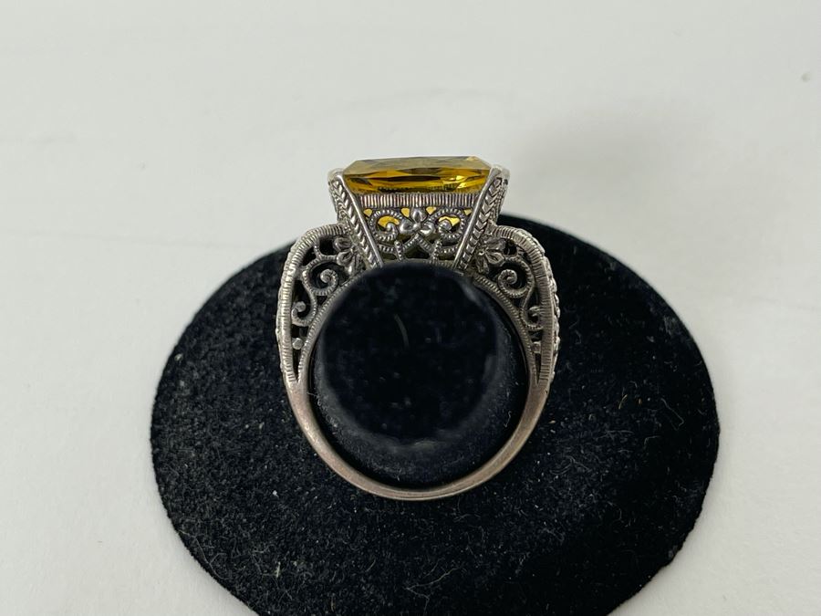 JUST ADDED - Sterling Silver Citrine Ring Size 8.25 6.8g [Photo 8]