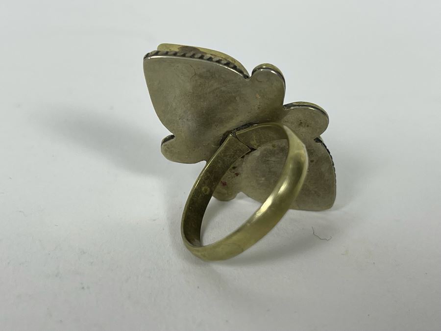 JUST ADDED - Vintage Sterling Silver Inlay Ring Size 8.75 10.1g [Photo 7]