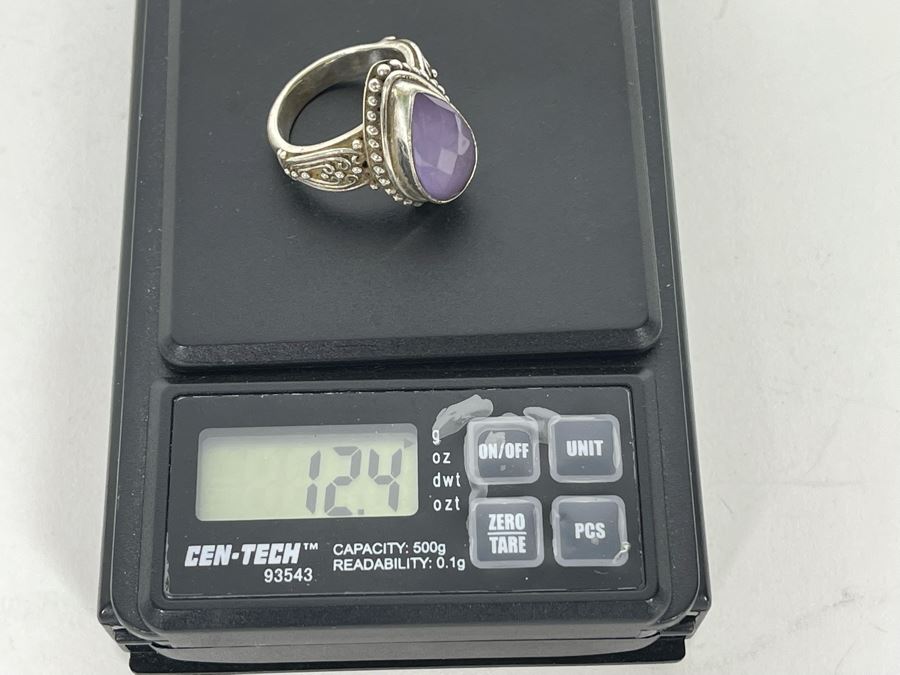 JUST ADDED - Sterling Silver Quartz Doublet Ring Size 8.25 12.4g [Photo 10]