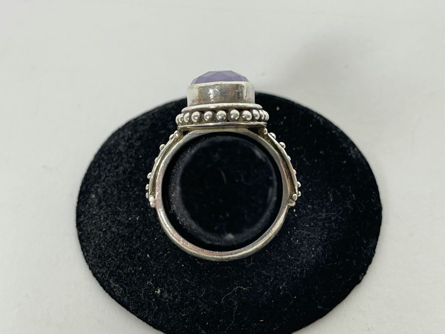 JUST ADDED - Sterling Silver Quartz Doublet Ring Size 8.25 12.4g [Photo 7]