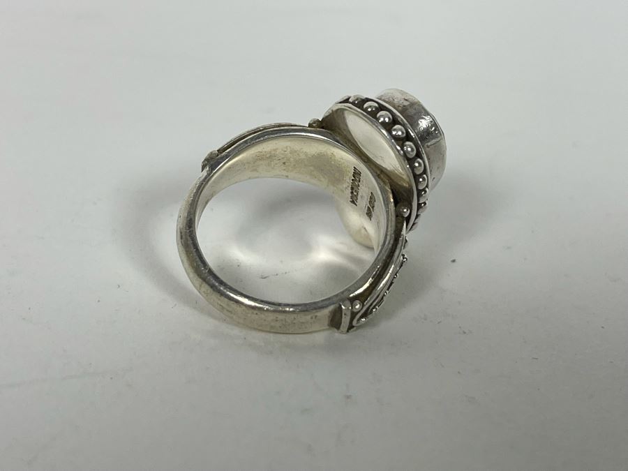 JUST ADDED - Sterling Silver Quartz Doublet Ring Size 8.25 12.4g [Photo 8]