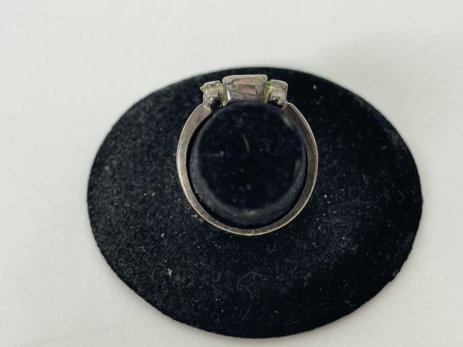 JUST ADDED - Sterling Silver Topaz + Peridot Ring Size 6.25 4.4g [Photo 8]